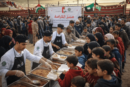 Antrian makan di Gaza Ramadan