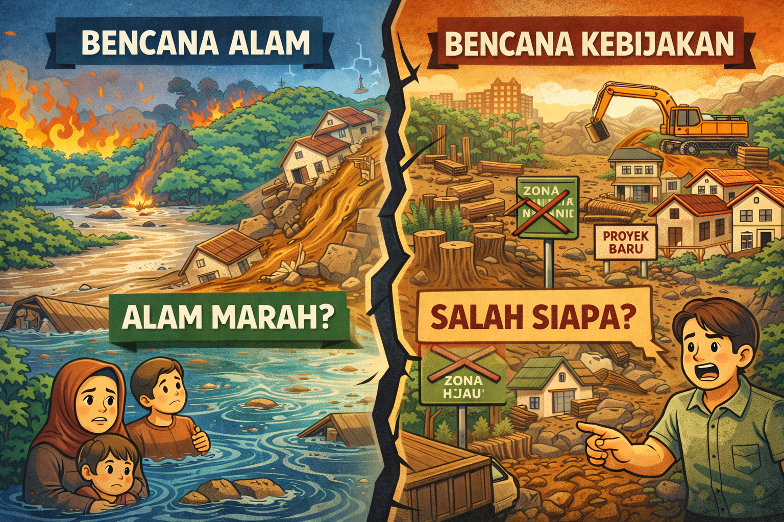 bencana alam vs bencana kebijakan