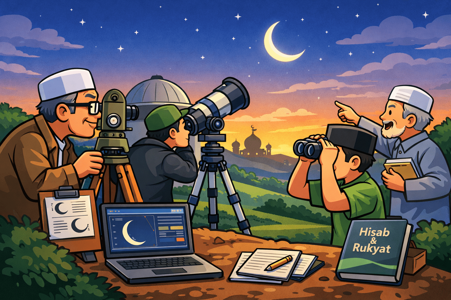 melihat hilal (bulan baru)