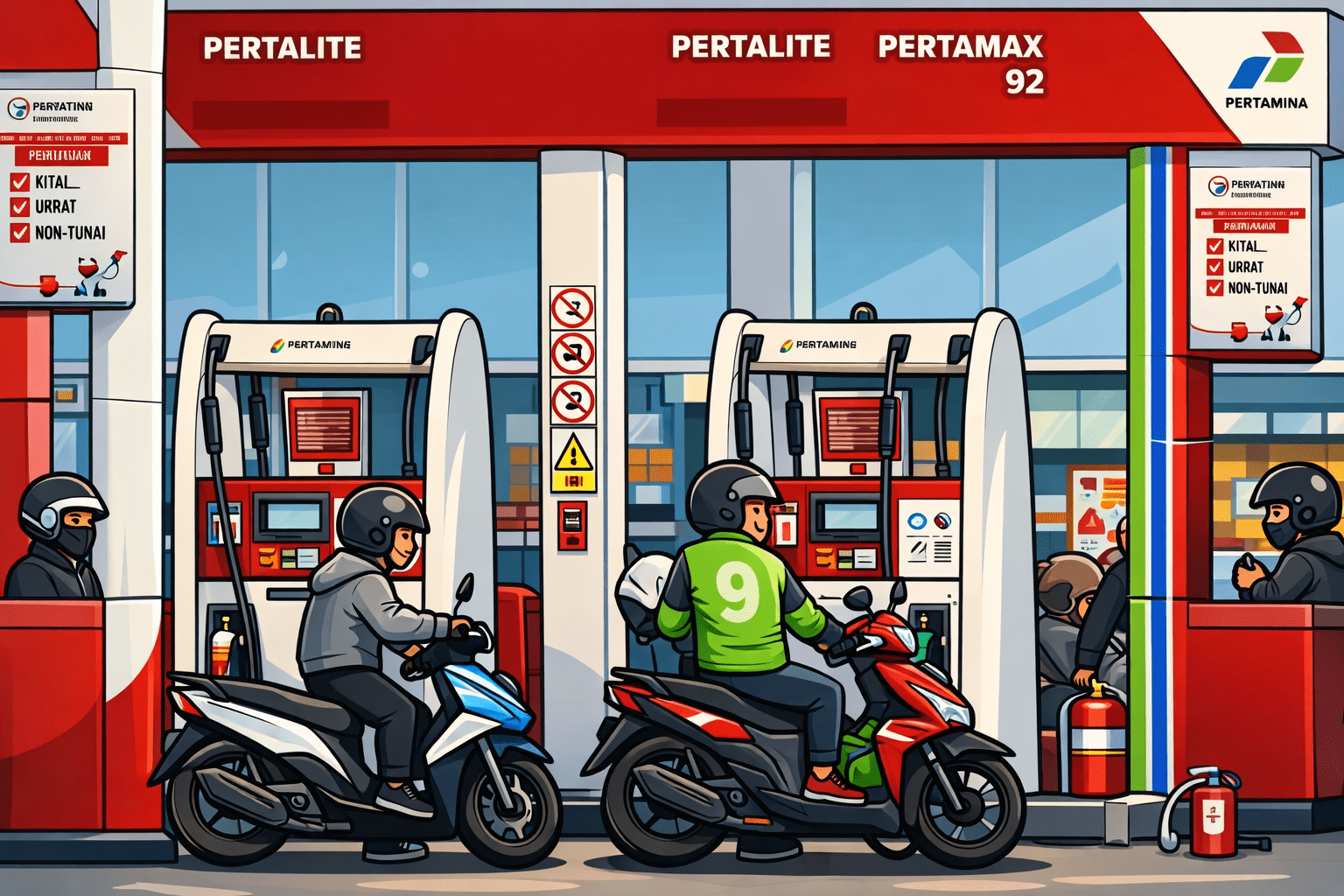 Antrian di pompa bensin